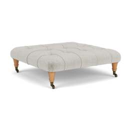 Foot Stool - Grey Mist - Eco Chenille - Amelia - The Cotswold Company - thumbnail 1