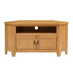 Oakland Rustic Oak Corner Tv Stand up to 55 - The Cotswold Company - thumbnail 2