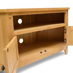 Oakland Rustic Oak Corner Tv Stand up to 55 - The Cotswold Company - thumbnail 4