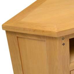 Oakland Rustic Oak Corner Tv Stand up to 55 - The Cotswold Company - thumbnail 6
