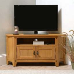 Oakland Rustic Oak Corner Tv Stand up to 55 - The Cotswold Company