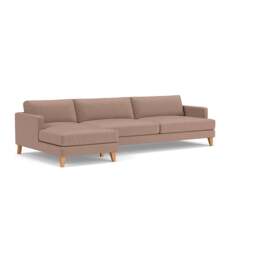 Jackson Chaise Extra Large Left Hand - Dusky Rose - Eco Chenille - The Cotswold Company