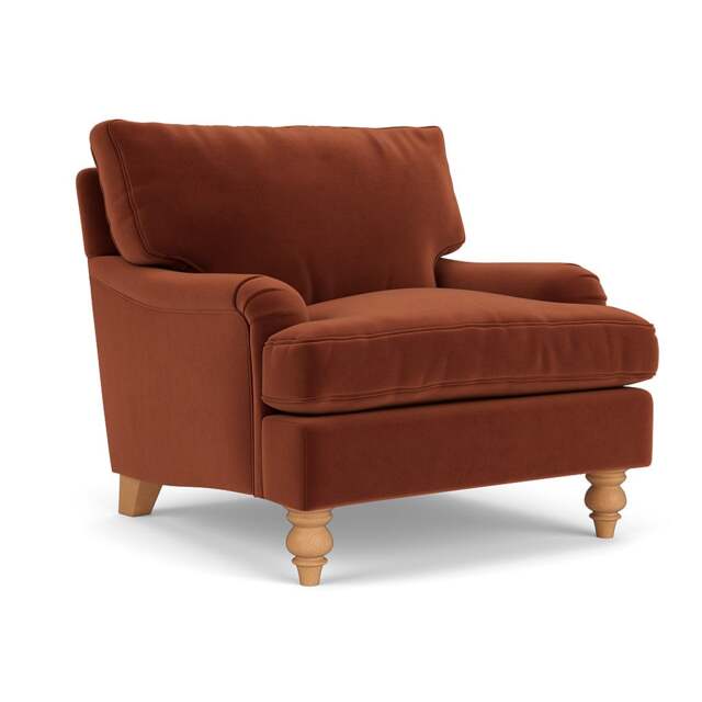 Morris Armchair - Brick - Matt Velvet - The Cotswold Company - image 1