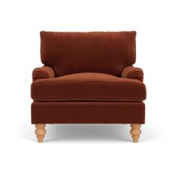 Morris Armchair - Brick - Matt Velvet - The Cotswold Company - thumbnail 2
