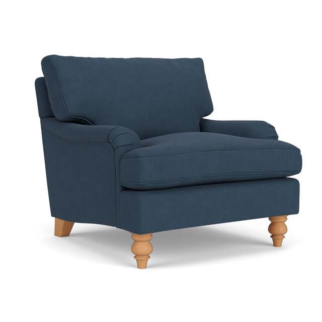 Armchair - Indigo - House Linen Mix - Morris - The Cotswold Company - image 1