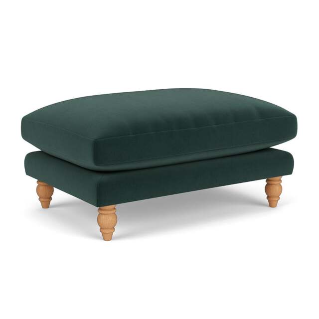 Foot Stool - Lake - Matt Velvet - Emily - The Cotswold Company - image 1