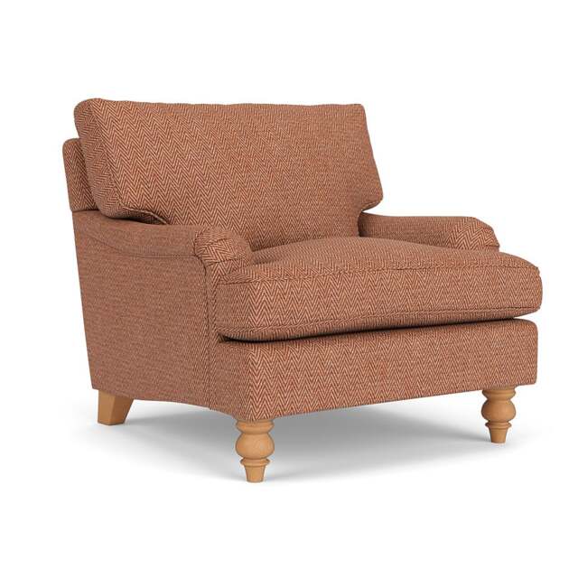 Armchair - Brick - Herringbone Weave - Morris - The Cotswold Company - image 1
