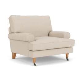 Armchair - Lily White - House Linen Mix - Stewart - The Cotswold Company - thumbnail 1