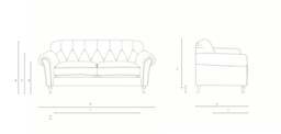Chapman Large 2 Seater - Mid Blue - Aquaclean Oxford - The Cotswold Company - thumbnail 5