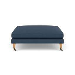 Foot Stool - Indigo - House linen mix - Taylor Small - The Cotswold Company - thumbnail 3