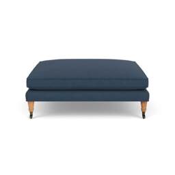 Foot Stool - Indigo - House linen mix - Taylor Small - The Cotswold Company - thumbnail 2