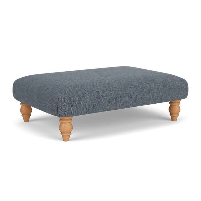 Foot Stool - Indigo - Rustic Weave - Clara - The Cotswold Company - image 1
