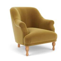 Armchair - Mustard - Matt Velvet - Everett - The Cotswold Company - thumbnail 1