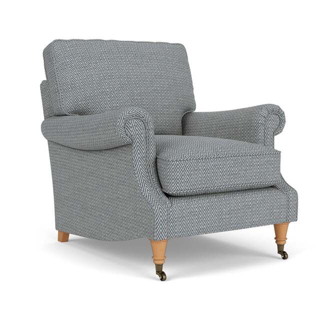 Armchair - Navy - Herringbone Weave - Taylor High Back - The Cotswold Company - image 1