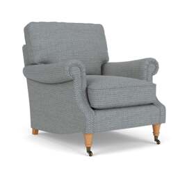 Armchair - Navy - Herringbone Weave - Taylor High Back - The Cotswold Company - thumbnail 1