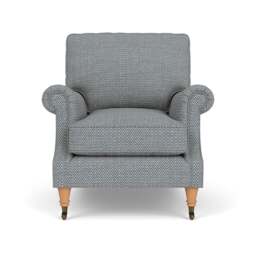 Armchair - Navy - Herringbone Weave - Taylor High Back - The Cotswold Company - thumbnail 2