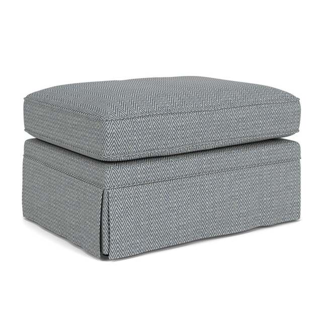 Foot Stool - Navy - Herringbone Weave - Dawson Small - The Cotswold Company - image 1