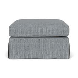 Foot Stool - Navy - Herringbone Weave - Dawson Small - The Cotswold Company - thumbnail 2