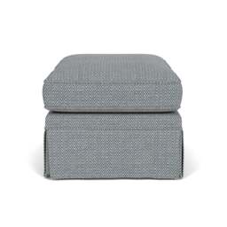 Foot Stool - Navy - Herringbone Weave - Dawson Small - The Cotswold Company - thumbnail 3