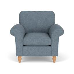 Armchair - Mid Blue - Aquaclean Oxford - Hurley - The Cotswold Company - thumbnail 2