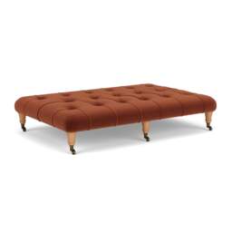 Foot Stool - Brick - Matt Velvet - Amelia Large - The Cotswold Company - thumbnail 1