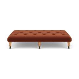 Foot Stool - Brick - Matt Velvet - Amelia Large - The Cotswold Company - thumbnail 2