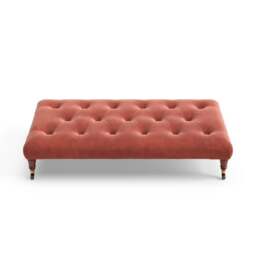 Foot Stool - Brick - Matt Velvet - Amelia Large - The Cotswold Company - thumbnail 5