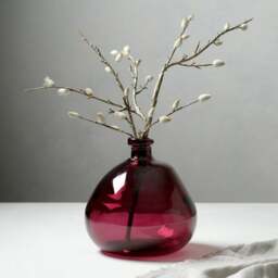 Vase Simplicity Blown Glass 23cm Mulberry - The Cotswold Company