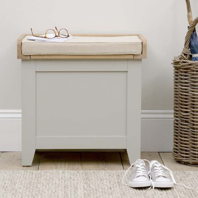 Small Shoe Storage Trunk Bench - Chester Dove Grey - The Cotswold Company - image 1