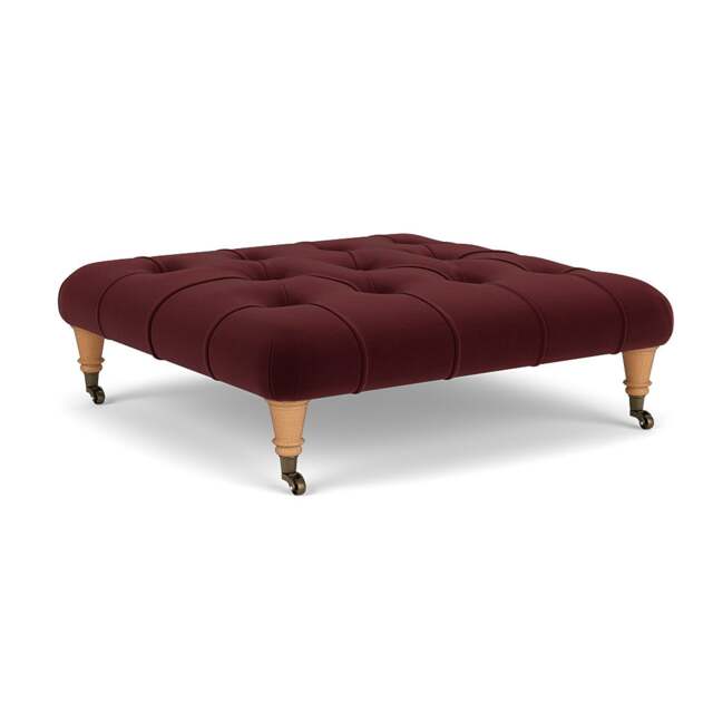 Foot Stool - Dark Rosehip - Matt Velvet - Amelia - The Cotswold Company - image 1