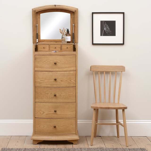 Winchcombe Oiled Oak Vanity Tallboy - The Cotswold Company - image 1