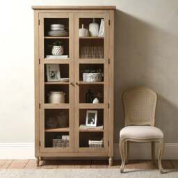 Display Cabinet - Camille Limewash Oak - The Cotswold Company