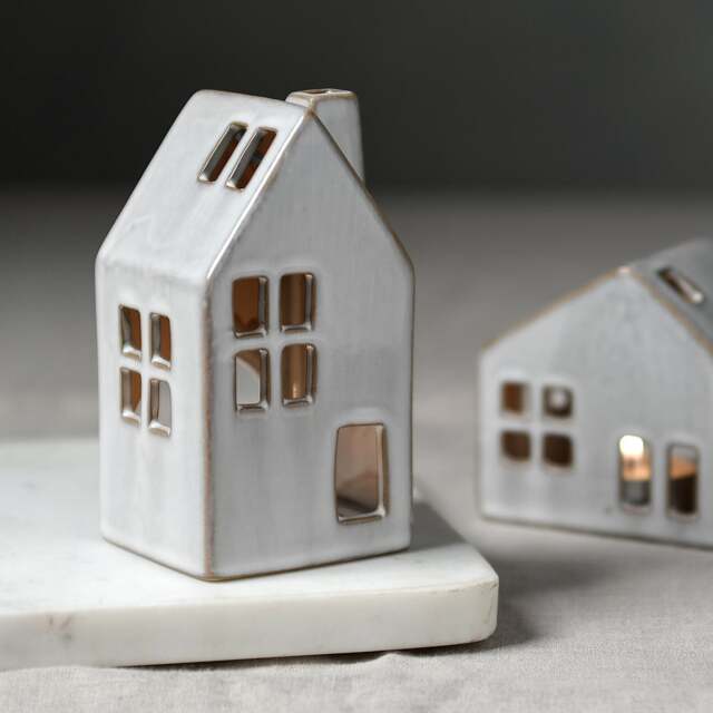 Stoneware Village House Medium - Candle Holder - The Cotswold Company - image 1