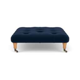 Foot Stool - Deep blue - Matt Velvet - Amelia - The Cotswold Company - thumbnail 3