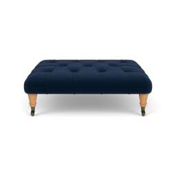 Foot Stool - Deep blue - Matt Velvet - Amelia - The Cotswold Company - thumbnail 2