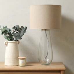 Aubrey Glass Large Lamp Clear - Home Accessories - The Cotswold Company - thumbnail 2