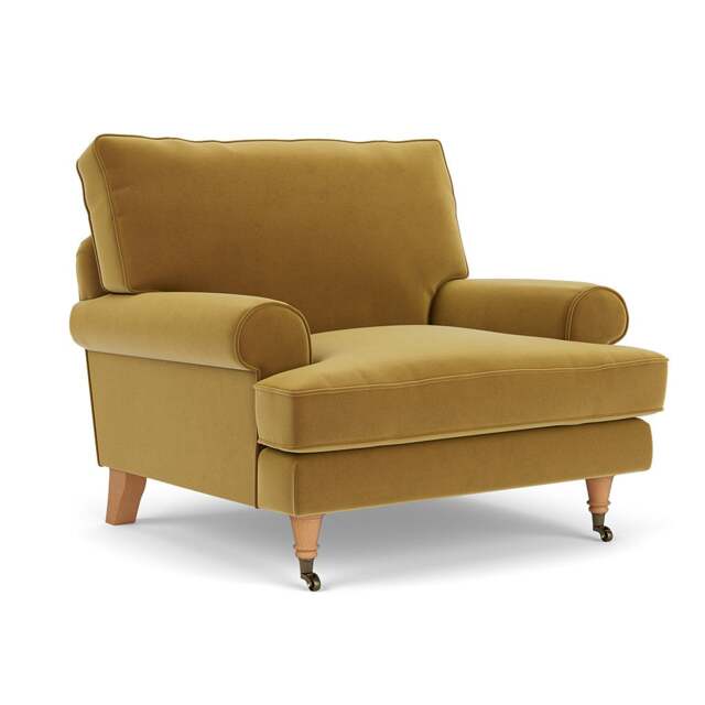 Armchair - Mustard - Matt Velvet - Stewart - The Cotswold Company - image 1