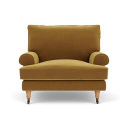 Armchair - Mustard - Matt Velvet - Stewart - The Cotswold Company - thumbnail 2