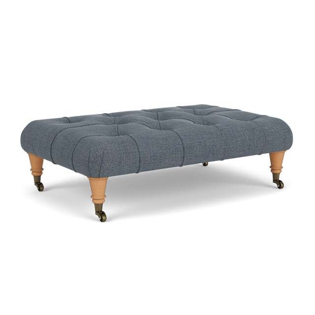 Foot Stool - Indigo - Rustic weave - Amelia Small - The Cotswold Company - image 1