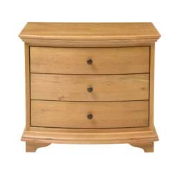 Winchcombe Oiled Oak Wide 3 Drawer Bedside Table - The Cotswold Company - thumbnail 2
