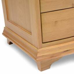 Winchcombe Oiled Oak Wide 3 Drawer Bedside Table - The Cotswold Company - thumbnail 6