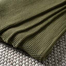Chunky Knit Throw Forest Green - Home Accessories - The Cotswold Company
