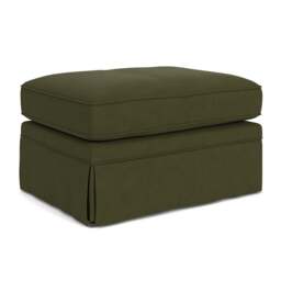 Foot Stool - Forest Green - House Linen Mix - Dawson Small - The Cotswold Company