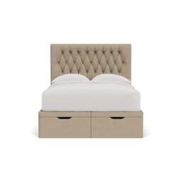 Double Ottoman Storage Bed - Natural - House Linen Mix - Calvert - The Cotswold Company - thumbnail 2