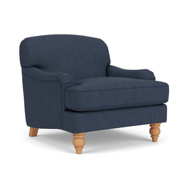 Armchair - Indigo - Luxury Italian Linen - Ashbee - The Cotswold Company - image 1