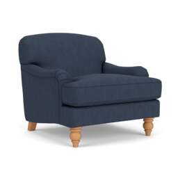 Armchair - Indigo - Luxury Italian Linen - Ashbee - The Cotswold Company