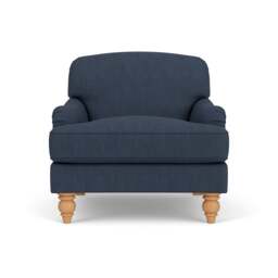 Armchair - Indigo - Luxury Italian Linen - Ashbee - The Cotswold Company - thumbnail 2