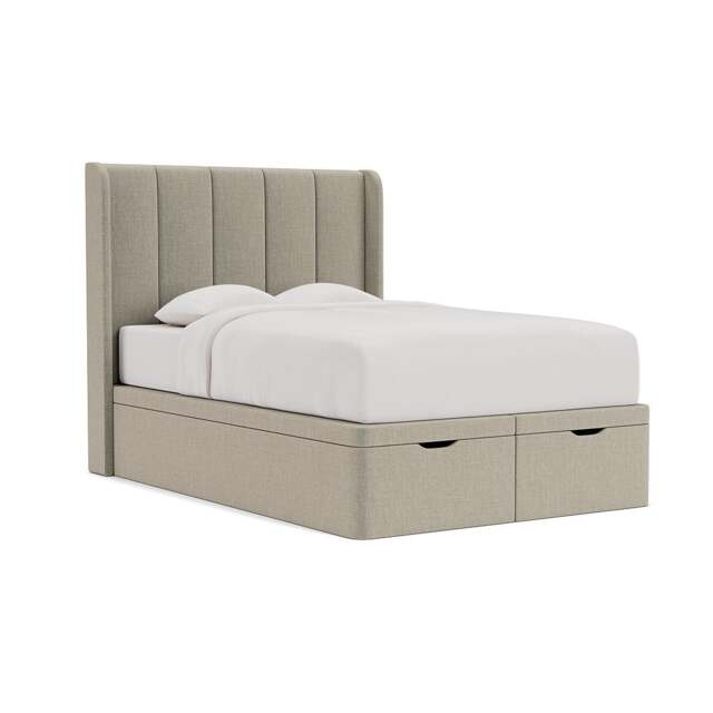 Parker Double Ottoman Storage Bed - Natural - Eco Chenille - The Cotswold Company - image 1