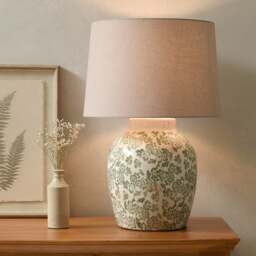Idbury Floral Green Table Lamp - The Cotswold Company - thumbnail 2