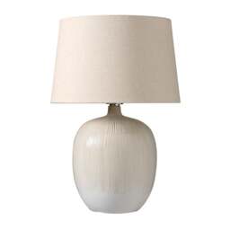 Greta Natural and Cream Textured Ceramic Table Lamp - Home Accessories - The Cotswold Company - thumbnail 6
